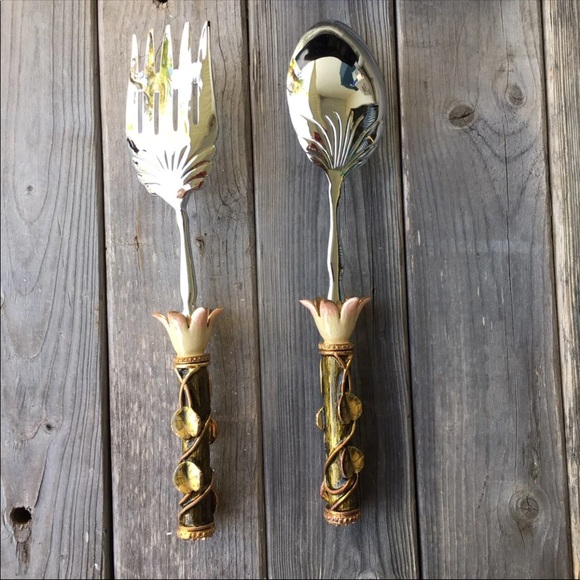 2 Saints Fork And Spoon Salad Serving Set - Picture 3 of 8